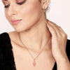Rose Gold Sparkle Amulet Pendant Set with Chain