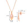 Rose Gold Sparkle Amulet Pendant Set with Chain