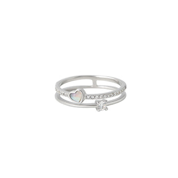Silver Minimal Heart Shine Ring