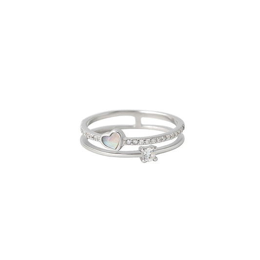 Silver Minimal Heart Shine Ring