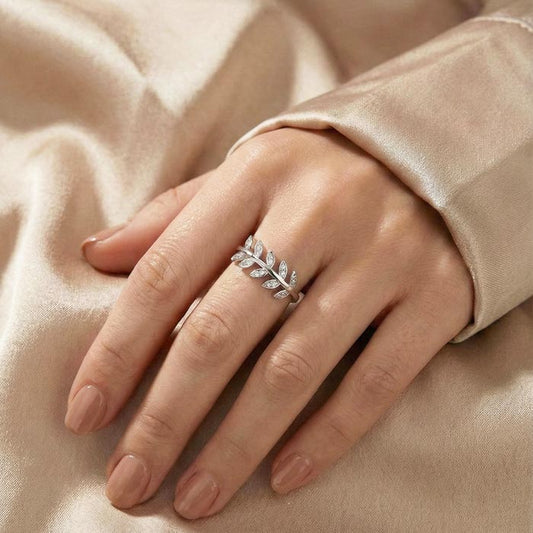 Silver Leaf Ring