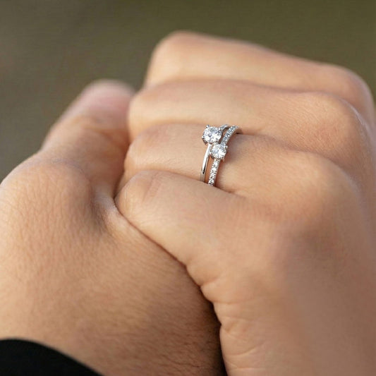 Silver Duo Shine Ring