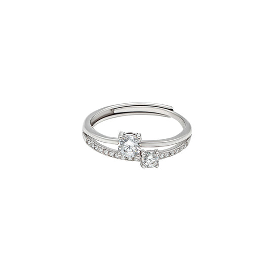 Silver Duo Shine Ring