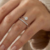 Silver Luna Curve Ring