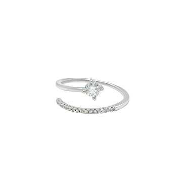 Silver Luna Curve Ring
