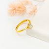 18k Gold Plated Silver Tiny Solitaire Ring