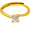 18k Gold Plated Silver Tiny Solitaire Ring