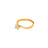 18k Gold Plated Silver Tiny Solitaire Ring