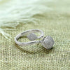 Silver Crystal Curl Ring
