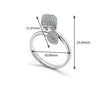 Silver Crystal Curl Ring