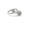 Silver Crystal Curl Ring
