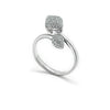 Silver Crystal Curl Ring