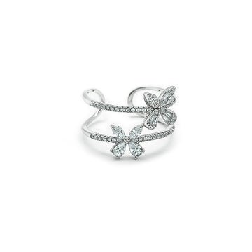 Silver Twirl Petal Ring