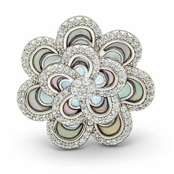 Silver Blossom Ring (Mother Of Pearl)