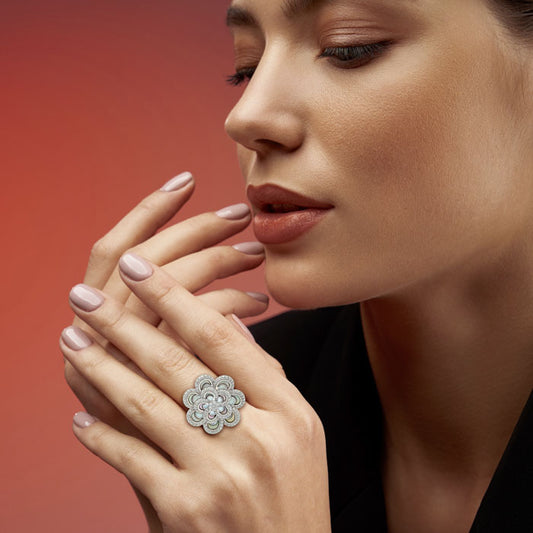 Silver Blossom Ring (Mother Of Pearl)