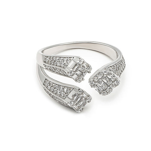 Silver Crystal Luxe Ring