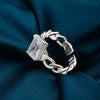 Silver Crystal Aura Ring