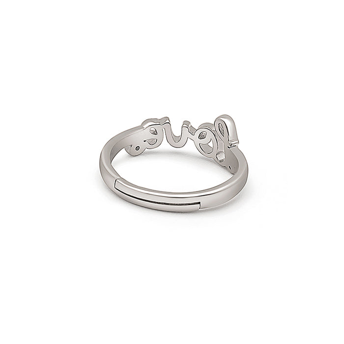 Party Wear Silver LOVE LADIES RING, Size: Free at Rs 44/gram in Rajkot |  ID: 25350940155