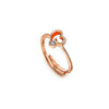 Rose Gold Single Heart Adjustable Ring