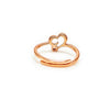 Rose Gold Single Heart Adjustable Ring
