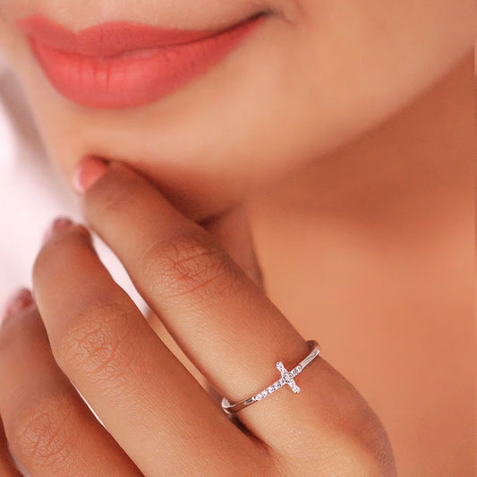 Silver Christ Halo Ring