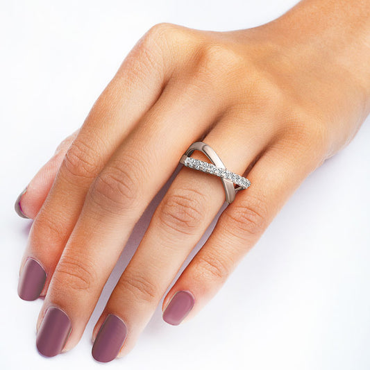 Silver Crossroad Ring