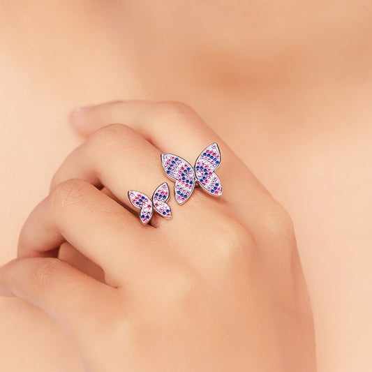 Silver Barbie Wings Ring