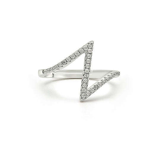 Silver Crystal Zap Ring