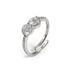 Silver Crystal Cuddle Adjustable Ring
