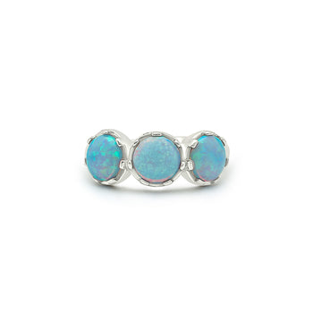Silver Blue Waves Ring (Mother Of Pearl)