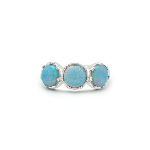 Silver Blue Waves Ring (Mother Of Pearl)