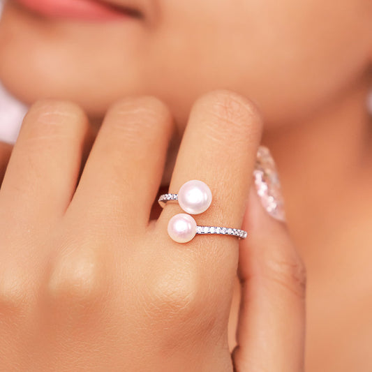 Silver Pearl Shore Ring