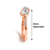 Rose Gold Crystal Cuddle Adjustable Ring