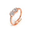Rose Gold Crystal Cuddle Adjustable Ring