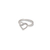 Silver Heart Swirl Ring