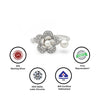 Silver Floral Pearl Ring