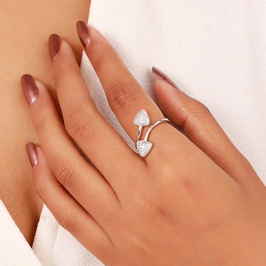 Silver Triad Twist Ring