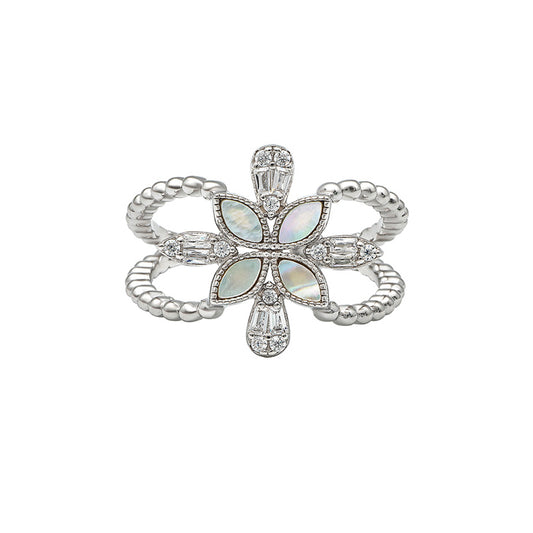 Silver Gracious Wings Ring