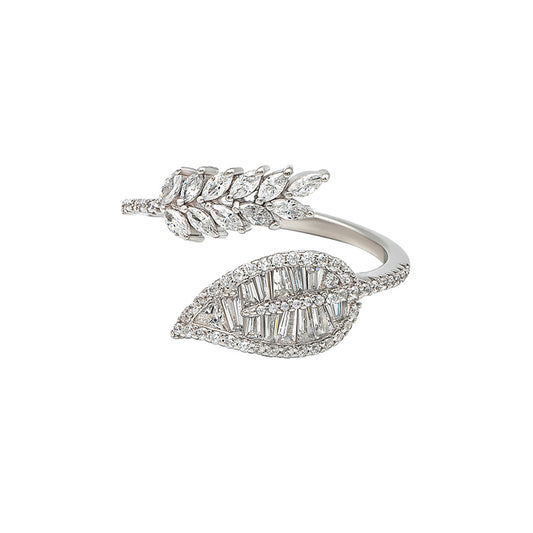 Silver Autumn Leaf Ring