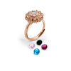 Rose Gold Colour Bloom Ring (5 in 1 Crystal)