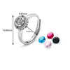 Silver Colour Burst Ring (5 in 1 Crystal)