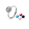 Silver Colour Burst Ring (5 in 1 Crystal)