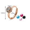 Rose Gold Colour Burst Ring (5 in 1 Crystal)