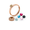 Rose Gold Colour Burst Ring (5 in 1 Crystal)