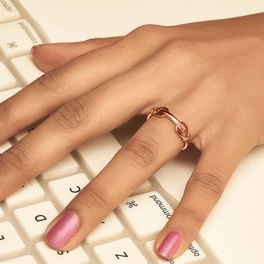 Rose Gold Love Lock Ring