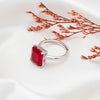 Silver Red Crystal Radiant Ring
