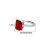 Silver Red Crystal Radiant Ring
