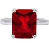 Silver Red Crystal Radiant Ring
