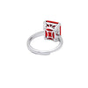 Silver Red Crystal Radiant Ring