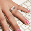 Silver Crystal Queen Ring